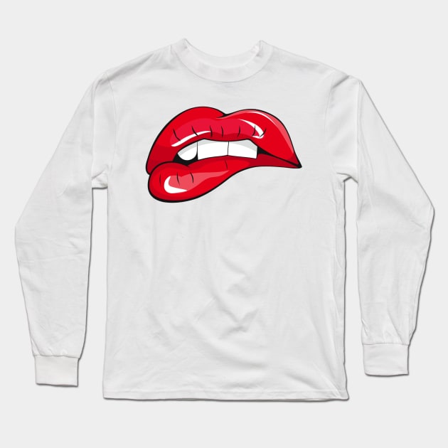 Marilyn Monroe Lips - Andy Warhol Long Sleeve T-Shirt by Pop Cult Store